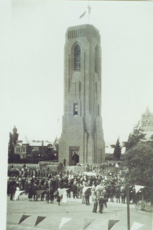 View from 1st floor of Bathurst Post Office overlooking the Carillon - Armistice Day 1933