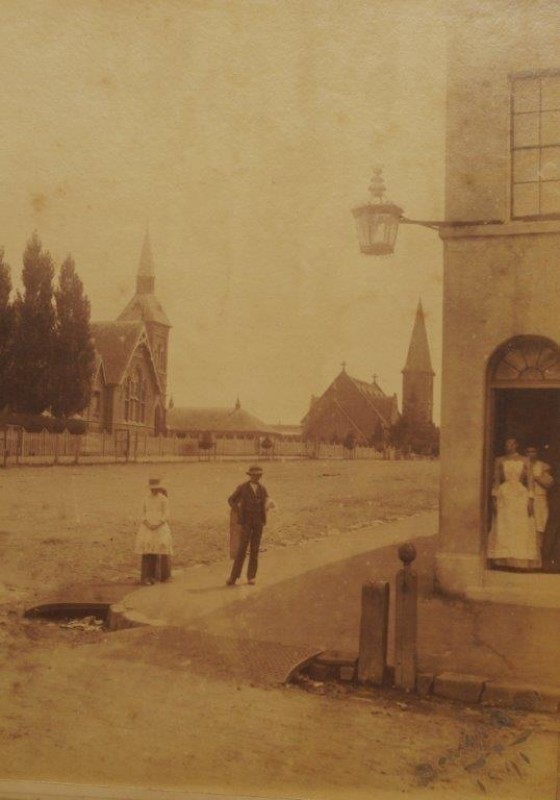 1891 - Turner's Hotel cnr of Howick Street looking towards the Superior School and St Stephen's